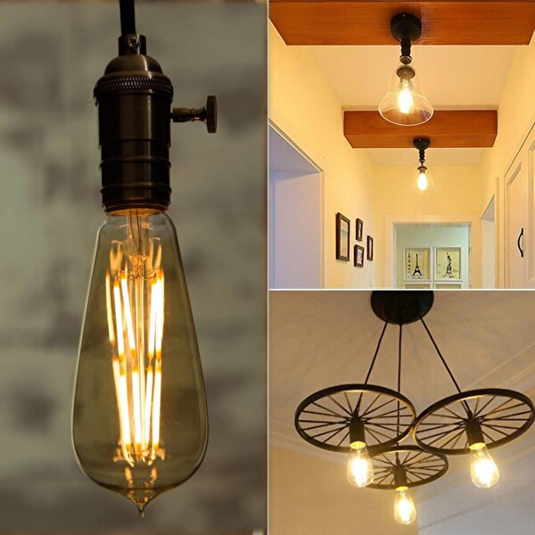 Şahnet 4W Dim Rustik E27 Led Ampul Sarı Işık Armut Edison Ampul