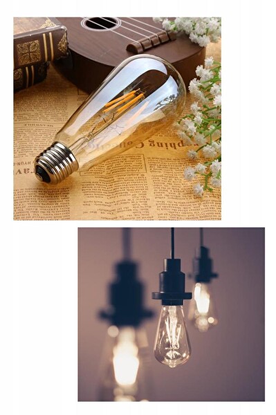 Şahnet 4W Dim Rustik E27 Led Ampul Sarı Işık Armut Edison Ampul