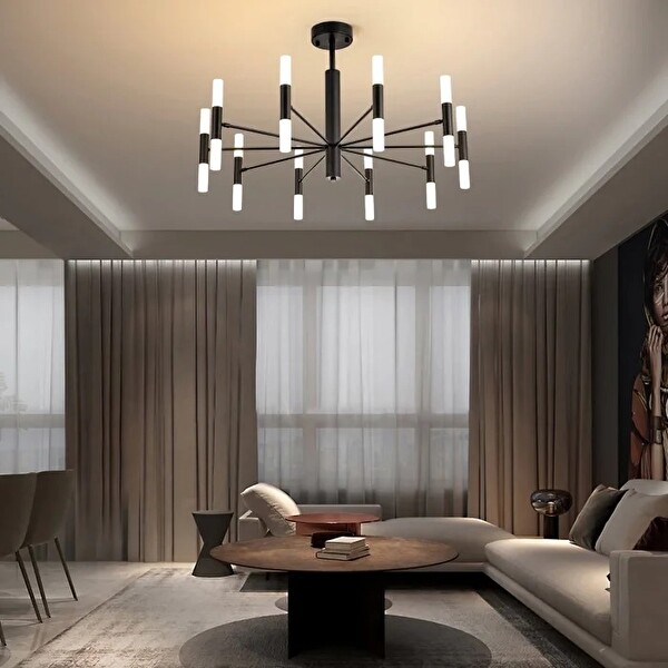 Avize Pazarı Ledli Plafonyer Modern Aydınlatma Siyah Sarkıt Ledli Salon Avize