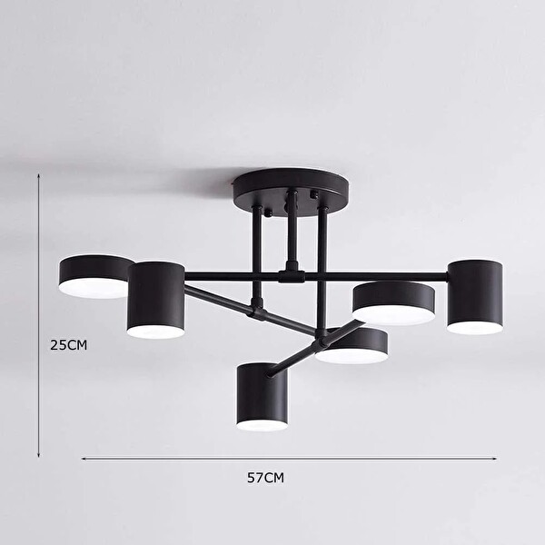 Avize Pazarı Ledli Plafonyer Modern Aydınlatma Siyah Sarkıt Ledli Salon Avize