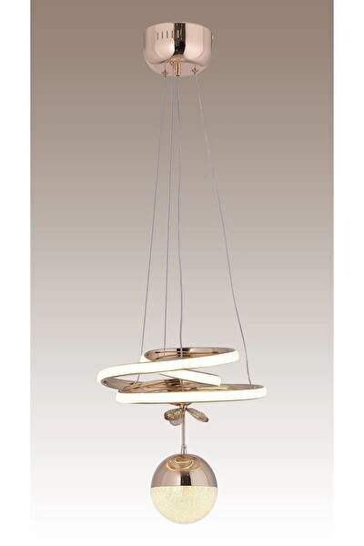 Avize Pazarı Kasırga Kristal Taşlı Sarı-Beyaz-Gün Işığı 3 Renk Gold Luxury Led Avize