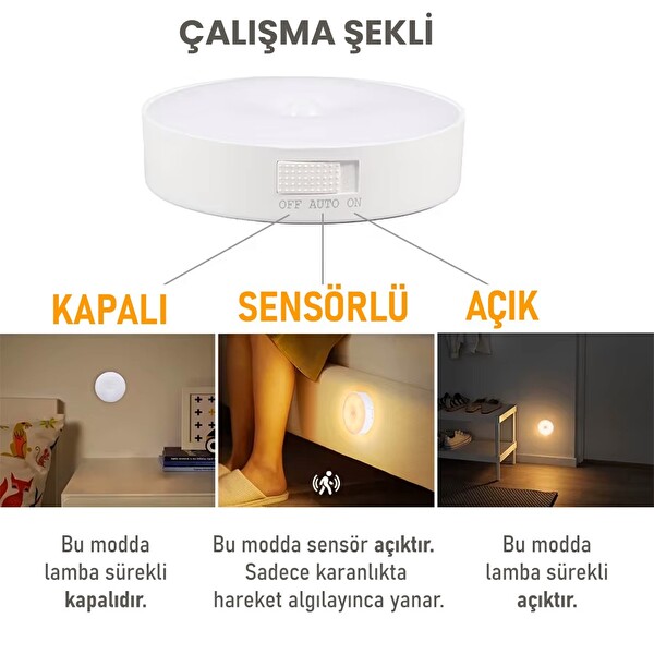 Upway Sensörlü Şarjlı Mıknatıslı Led Lamba Seti - 8 Ledli Gün Işığı 4 Adet