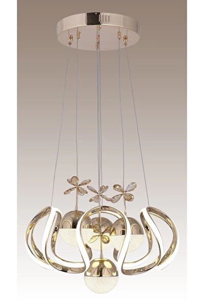 Avize Pazarı 3 Renk Sarı Beyaz ve Gün Işığı Gold Luxury Ledli Oturma Odası Avize