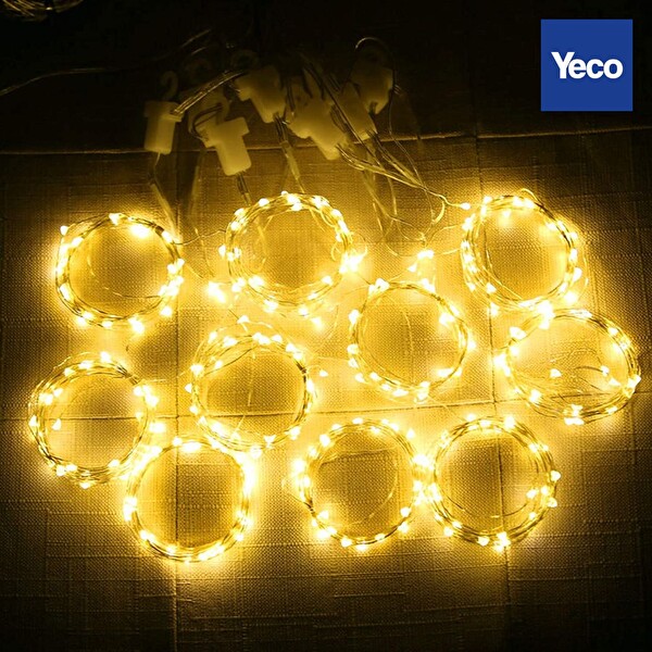 Yeco 2'li Set 300 Led Gün Işığı Perde 3x3 Metre 10 Sarkıtlı 8 Modlu Kumandalı Dekoratif Işık