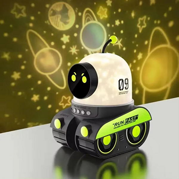 Çeşithane Robot Galaxy Projektör Yıldızlı Tavan Işığı RGB Uzaktan Kumandalı Gece Lambası