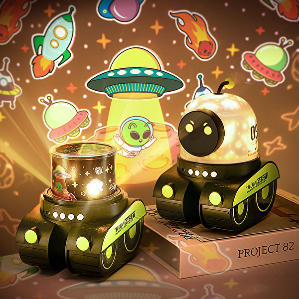 Çeşithane Robot Galaxy Projektör Yıldızlı Tavan Işığı RGB Uzaktan Kumandalı Gece Lambası