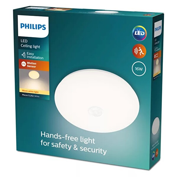 Philips Mauve CL252 16W 2700K Günışığı Sensörlü LED Tavan Armatürü