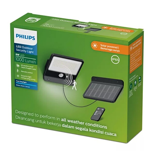 Philips Mulys 8W 6500K Beyaz Sensörlü LED Solar Dış Mekan Aplik