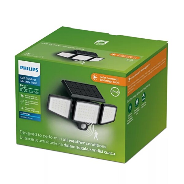 Philips ZYLX 8W 6500K Beyaz Sensörlü LED Solar Dış Mekan Aplik