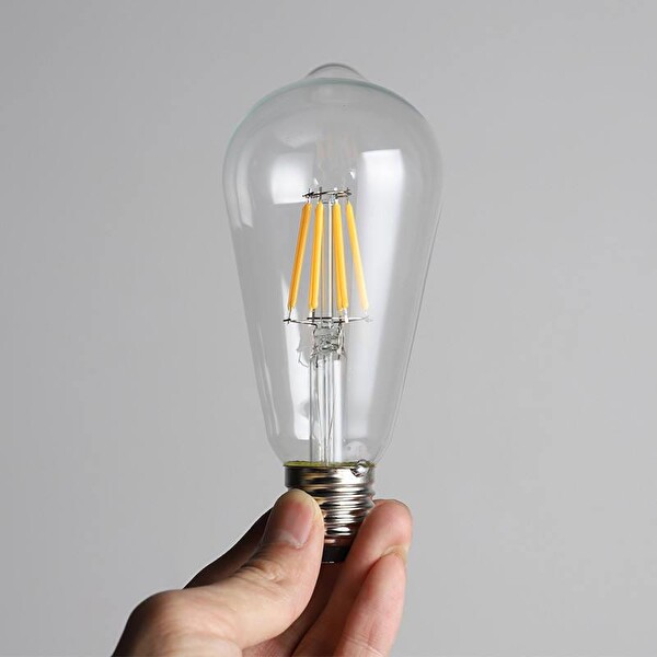 Rutter RT-11201 6W Armut Rustik Led 6500K Flamentli Vintange Beyaz Ampul 3 Adet
