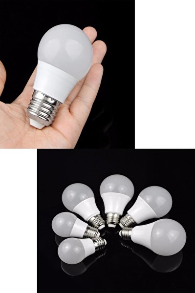 Rutter RT-1090 7W Led Ampul E27 Mini Top Beyaz-6500K Minik Avize Lambası 10 Adet