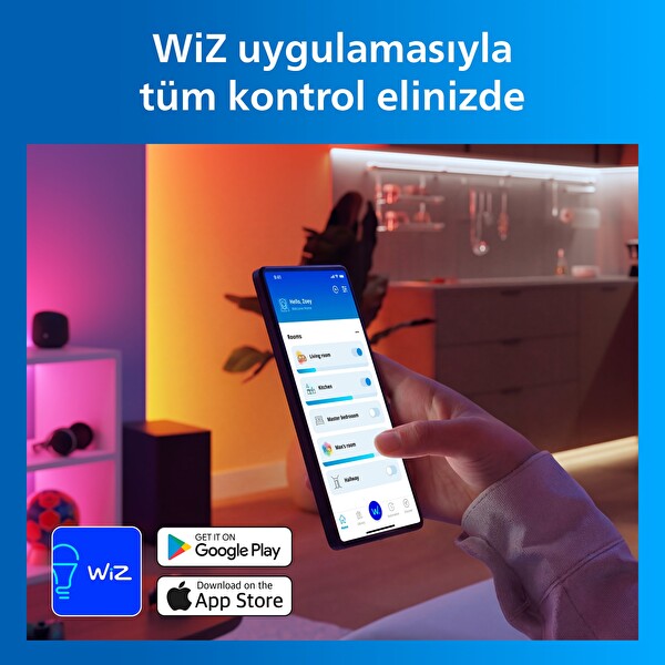 Philips Smart Lighting RGBICWW 5 M Type-C-Google Home Alexa HomeKit ve Matter Uyumlu Şerit Led