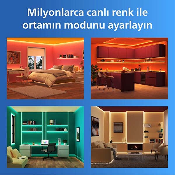 Philips Smart RGBIC LED Şerit Aydınlatma 10 M Type-C (Google Home - Alexa - HomeKit - Matter Uyumlu)