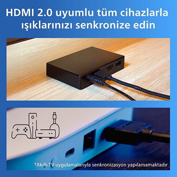 Philips Smart HDMI 2.0 Sync Box TV Senkronizasyon Kiti 55-65 inç (Google Home - Alexa - HomeKit - Matter Uyumlu)