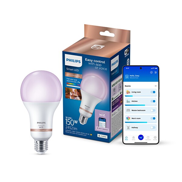 Philips Smart Lighting LED Ampul A80 E27 150W Eşdeğer RGB - Google Home - Alexa - HomeKit ve Matter Uyumlu