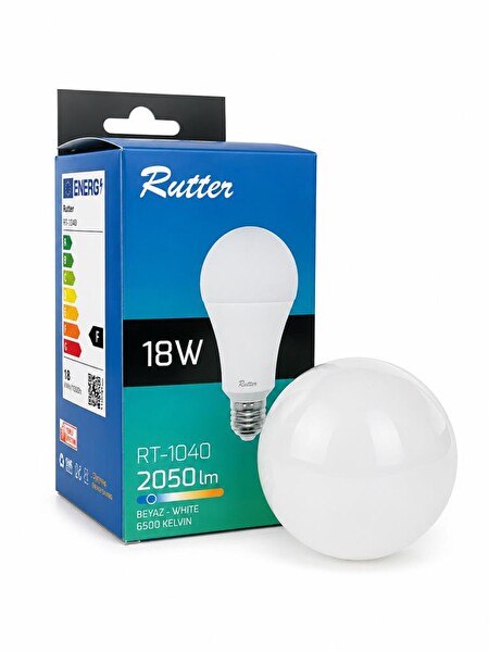 Rutter 18W E27 LED Ampul 6500K Beyaz Işık 2050 Lümen Yüksek Aydınlatma