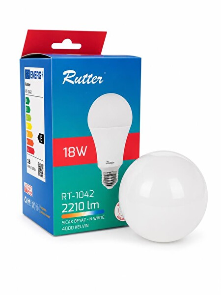 Rutter Rt-1042 18W E27 LED 4000K Gün Işığı 2210 Lümen Yüksek Parlaklık Aydınlatma Ampul