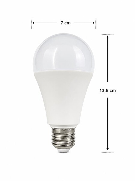 Rutter RT-1041 18W E27 LED 3000K Sarı Işık 2000 Lümen Yüksek Parlaklık Aydınlatma Ampul