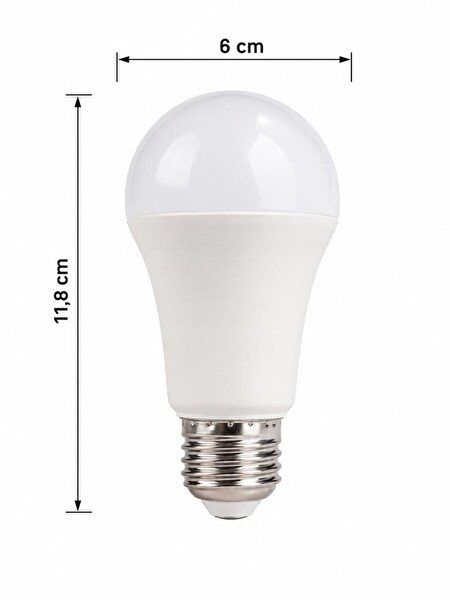 Rutter RT-1030 E27 15W 6500K Beyaz Işık Yüksek Lümen Güçlü Aydınlatma Uzun Ömürlü Yüksek Verimli LED Ampul