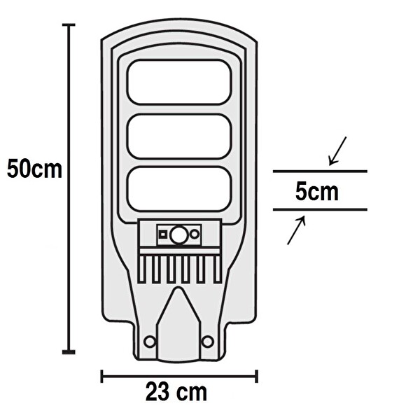 Hightek HT-3902 300W Pır Sensörlü Kumandalı Solar Sokak Lambası