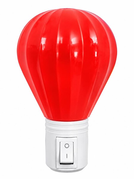 Şahnet Kırmızı Balon Tasarımlı Prize Takılabilir Çocuk Odası Gece Lambası - Açma/Kapama Düğmeli Kompakt Boyut