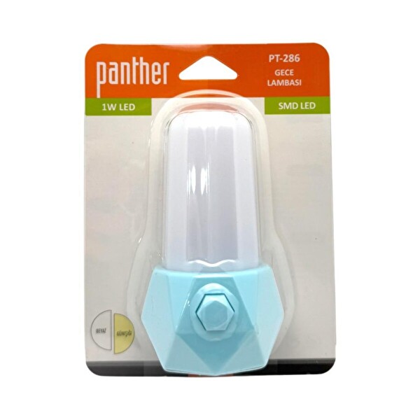 Panther PT-286 Anahtarlı Priz Tipi Gece Lambası - Sarı Beyaz Işık