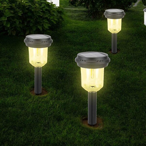 Panther PT-B117 Solar Güneş Enerjili COB LED Bahçe Lambası - Karanlık Sensörlü Saplamalı Dış Mekan Lambası