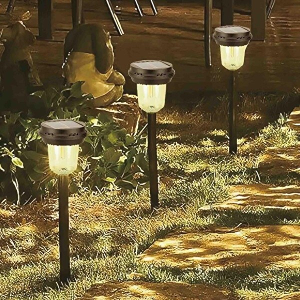 Panther PT-B117 Solar Güneş Enerjili COB LED Bahçe Lambası - Karanlık Sensörlü Saplamalı Dış Mekan Lambası