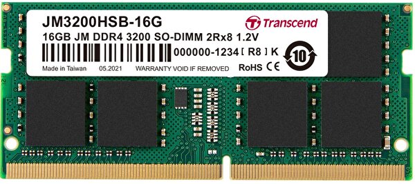 Transcend JM3200HSB-16G 16 GB DDR4 3200 MHz CL22 1.2V Ram