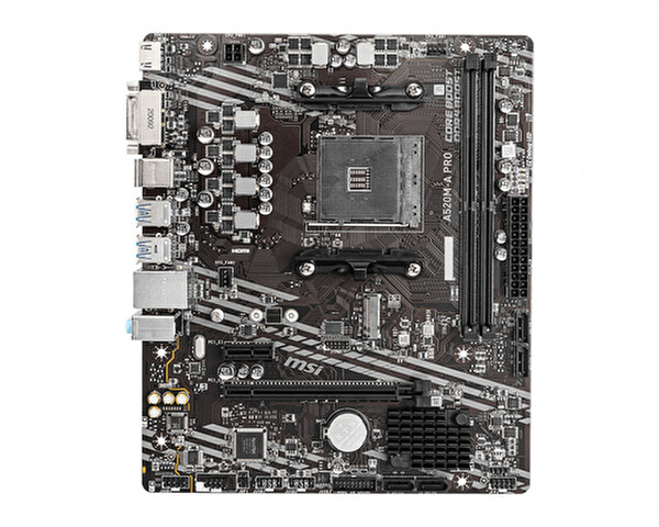 MSI A520M-A Pro 4600 MHz(OC) DDR4 Soket AM4 M.2 HDMI DVI mATX Anakart