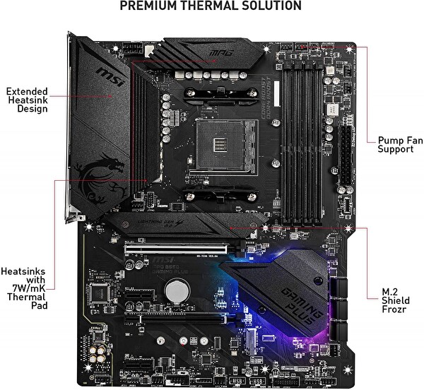 MSI MPG B550 Gaming Plus AMD B550 4400 MHz DDR4 Soket AM4 M.2 ATX Anakart
