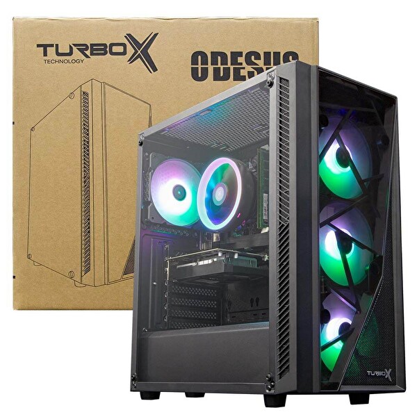 Turbox Odesus 4X ARGB Fan USB 3.0 600W 80+ Plus ATX Gaming Bilgisayar Kasası
