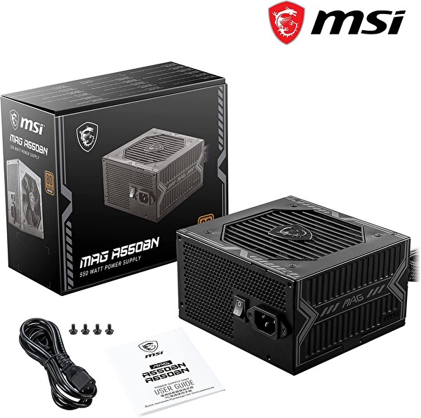 MSI MAG A550BN 550 W 80 Plus Bronze 120 MM Fan Power Supply
