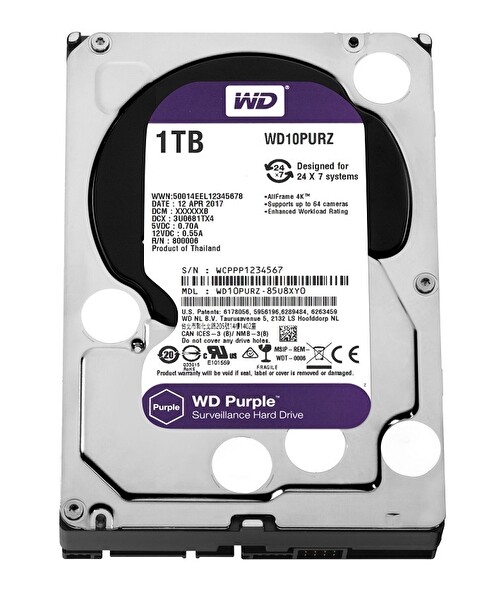 WD Purple WD10PURZ 1 TB 5400 Rpm 64 MB Sata3 3.5