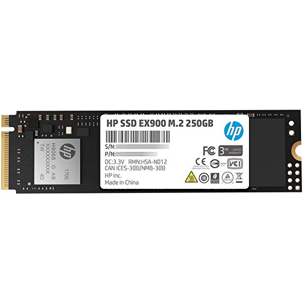 HP EX900 2YY43AA 250 GB 2100/1300 MB/s 3D TLC Nand M.2 NVMe PCIe SSD