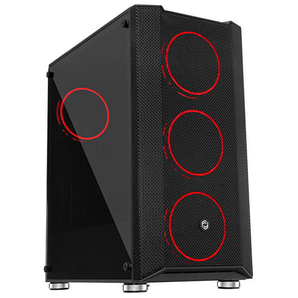 Frisby Panda FC-9405G 650 W 80+ 4x120 MM Double Slim Ring RGB Fan Temperli Cam Mesh USB 3.0 ATX Mid-Tower Bilgisayar Kasası