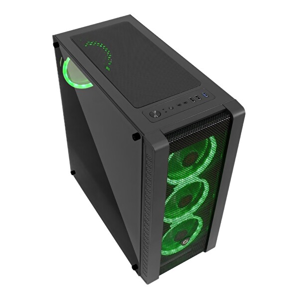 Frisby FC-9320G 600W 80+ Dahili Psu'lu Usb 3.0 4 X Rgb Fan Midi Tower Siyah Oyuncu Kasası