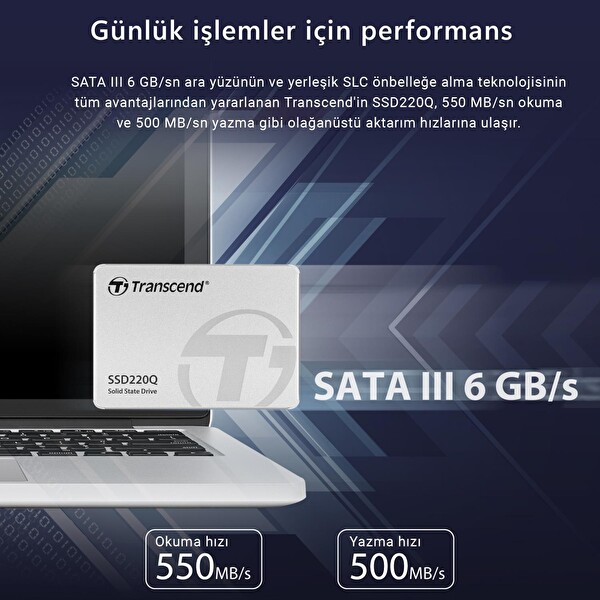 Transcend TS500GSSD220Q 500 GB 550/500 MB/s QLC Sata3 2.5