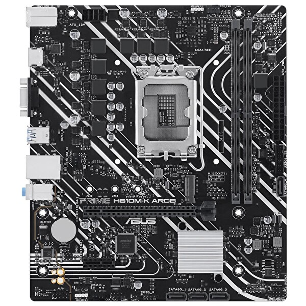 Asus Prime H610M-K ARGB Intel H610 LGA1700 DDR5 5600 MHz Matx Anakart