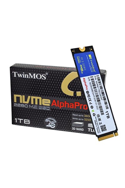 TwinMOS NVME1TB2280AP 3600-3250 MB/s TLC 3DNAND 1 TB M.2 PCIe Gen3 NVMe SSD