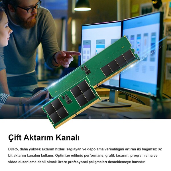 Transcend JM4800ALE-32G 32 GB DDR5 4800 MHz CL40 1.1V Masaüstü RAM