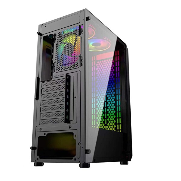 İzoly Eros 1x ARGB Fanlı M/B Sync USB 3.0 Temperli Cam ATX Oyuncu Bilgisayar Kasası