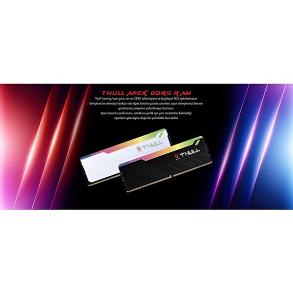 Thull Apex THL-PCAPX51200D5-32G-B 32 GB KITS (2x16 GB) 6400 MHz CL32 1.4v RGB Black Heatsink DDR5 RAM