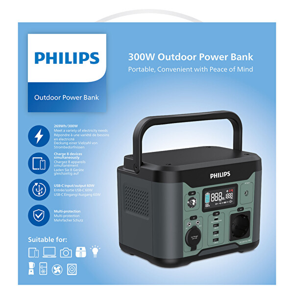 Philips DLP8091CB 300W AC DC Çıkışlı Siyah Taşınabilir Güç Kaynağı