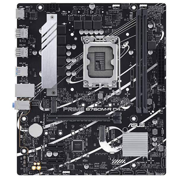 Asus Prime B760M-R D4 Intel B760 Soket 1700 5333 MHz DDR4 2xM.2 mATX Anakart