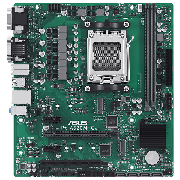 Asus Pro A620M-C-CSM AMD A620 Soket AM5 DDR5 6400MHz mATX Anakart