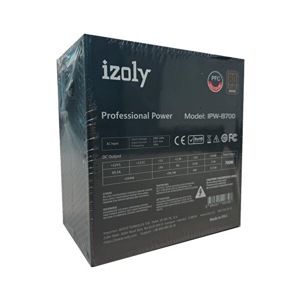 İzoly IPW-B700 700W 80+ Bronze Güç Kaynağı