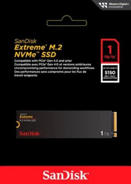 Sandisk Extreme SDSSDX3N-1T00-G26 1 TB 5150MB-4900MB/s M.2 PCIe Gen 4.0 NVMe SSD