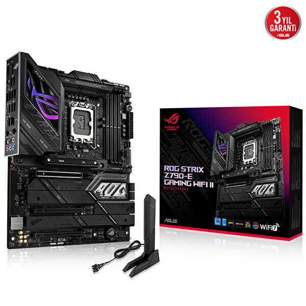 Asus ROG Strix Z790-E Gaming Wi-Fi II Intel Z790 Soket 1700 DDR5 8000(OC)MHz ATX Gaming Anakart