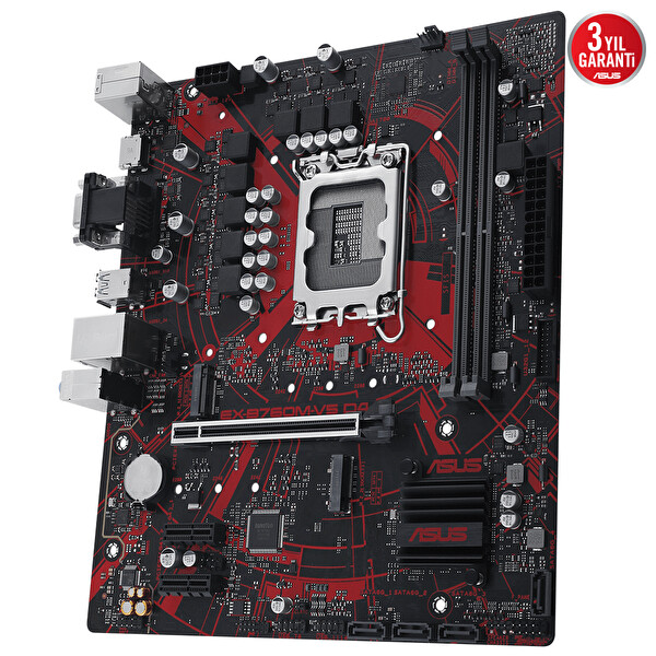 Asus EX-B760M-V5 D4-CSM Intel B760 Soket 1700 DDR4 5333(oc) MHz Matx Gaming Oyuncu Anakart
